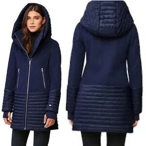 Soia & Kio Women's AVERY Women Sustainable Wool Blend Mixed Media Coat - XXS